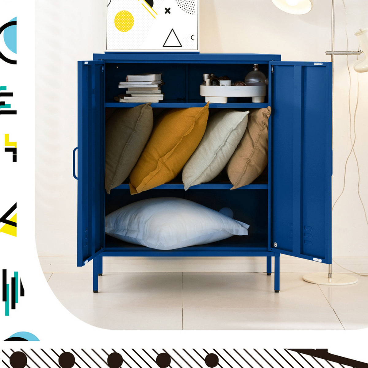 Artiss Buffet Sideboard Metal Cabinet - SWEETHEART Blue