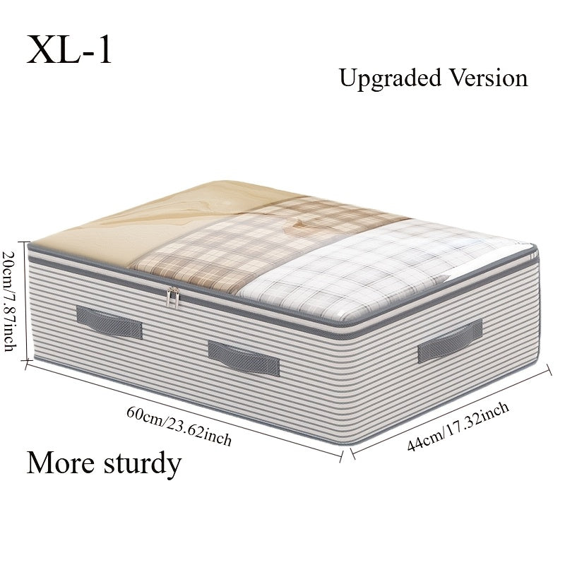 Large Storage Organizer Bag - Made from heavy-duty non-woven fabric with transparent windows, multi-layer clothing storage box suitable for wardrobes, under-bed, and travel. (XL)