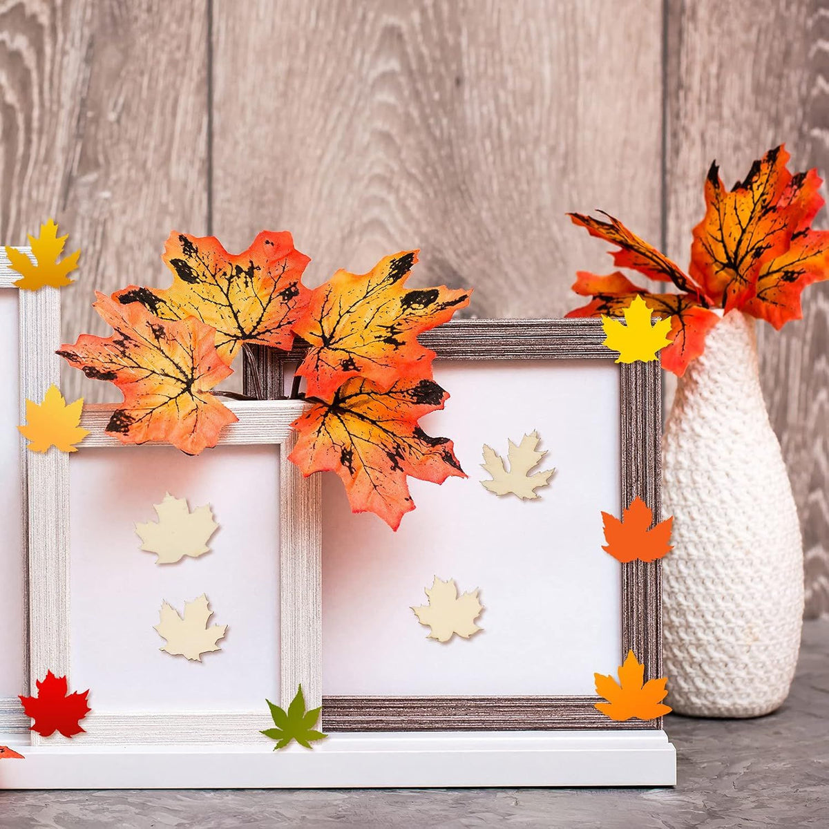 80 Pieces Thanksgiving Wooden Maple Lea Cutout Uninished Blank Wooden Slice Maple Lea Shaped Wood Pieces 1.2 Inch Mini Ornament or Thanksgiving Party all Autumn DIY Decoration