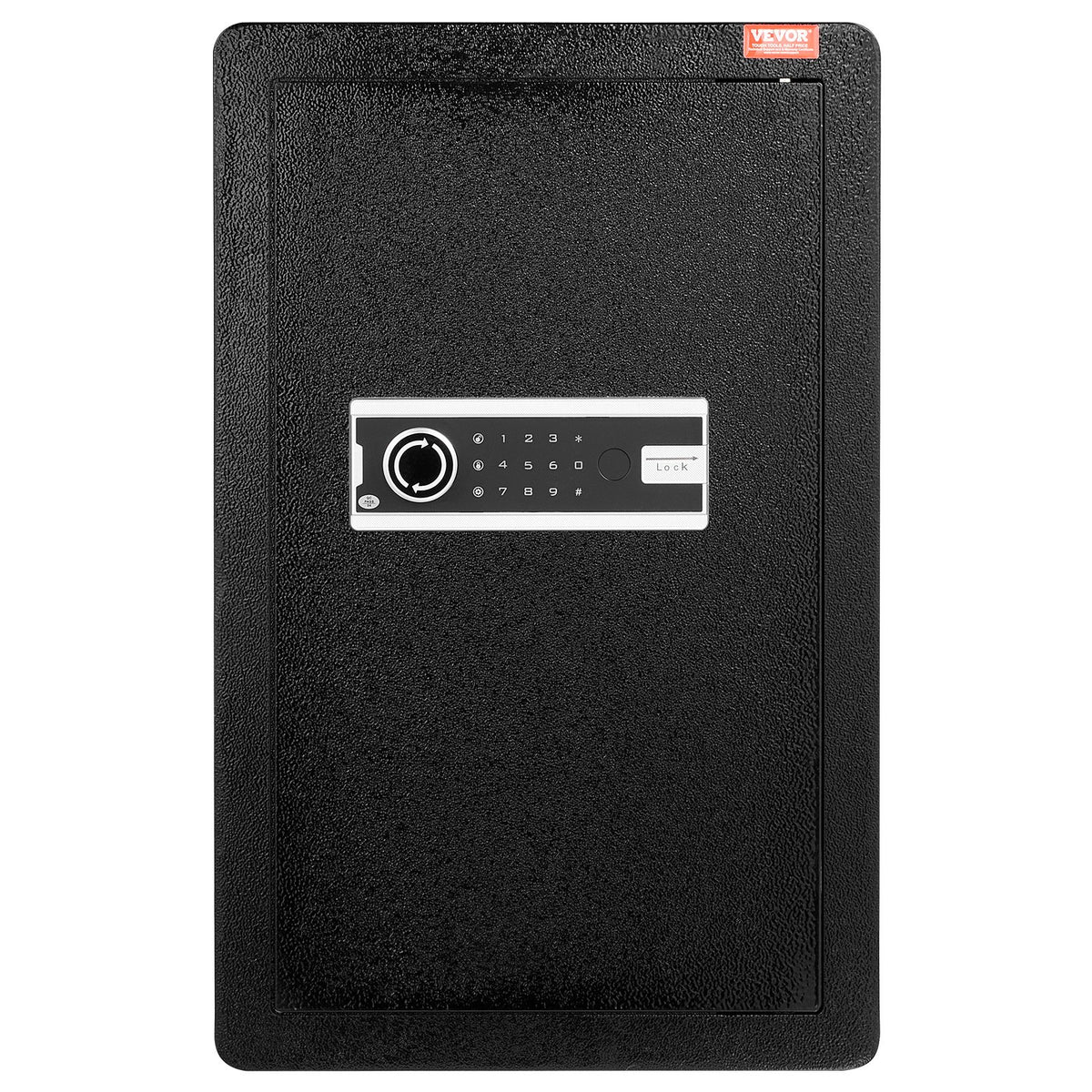Single Door 3.5 cu.ft Safe Box with Key Lock & Password, Safe Lock Box with Fireproof Bag, Key Rack, LED Light, and 2 Shelves for Money, Documents, Jewelry, and Valuables, Black