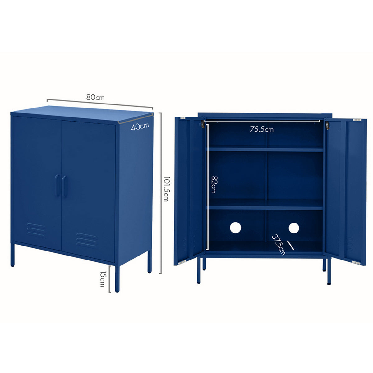 Artiss Buffet Sideboard Metal Cabinet - SWEETHEART Blue
