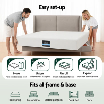 Giselle 20cm Memory Foam Mattress Green Tea Double