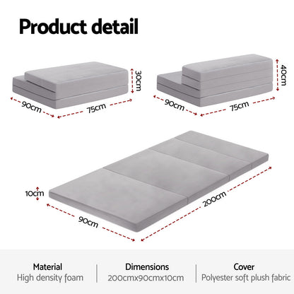 Giselle Foldable Mattress Folding Sofa Bed 4-fold Sleeping Camping Cushion Mat