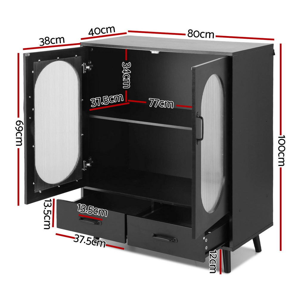 Artiss Buffet Sideboard Double Doors - Black