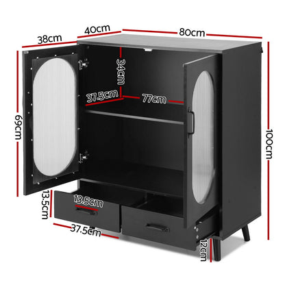 Artiss Buffet Sideboard Double Doors - Black