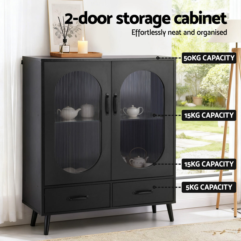 Artiss Buffet Sideboard Double Doors - Black