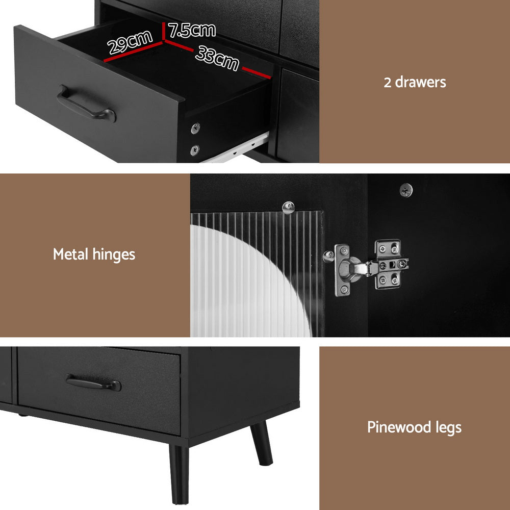 Artiss Buffet Sideboard Double Doors - Black