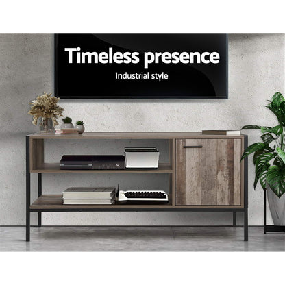 Artiss TV Cabinet Entertainment Unit Stand Storage Wood Industrial Rustic 124cm