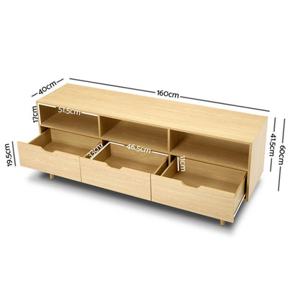 Artiss Wooden Scandinavian Entertainment Unit - Natural