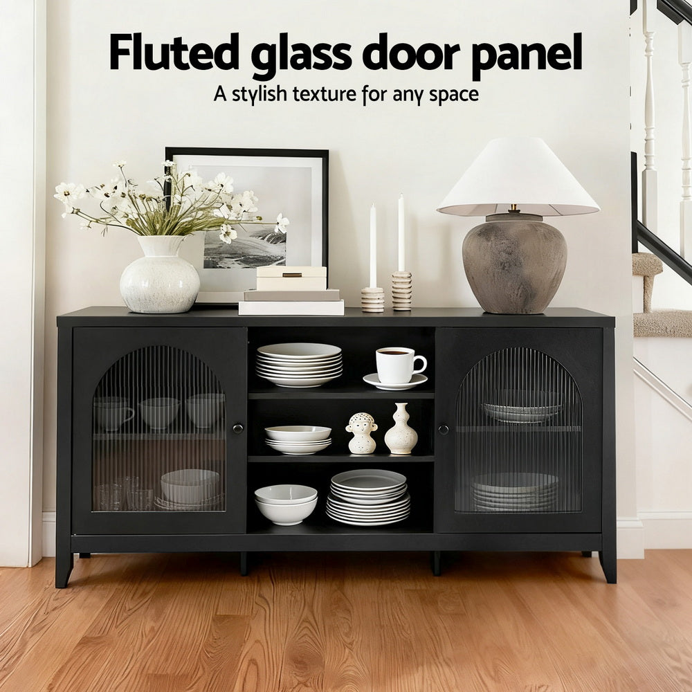 Artiss Buffet Sideboard Shelves Double Doors - Black