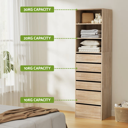 Artiss 6 Chest of Drawers Tallboy Cabinet Pine