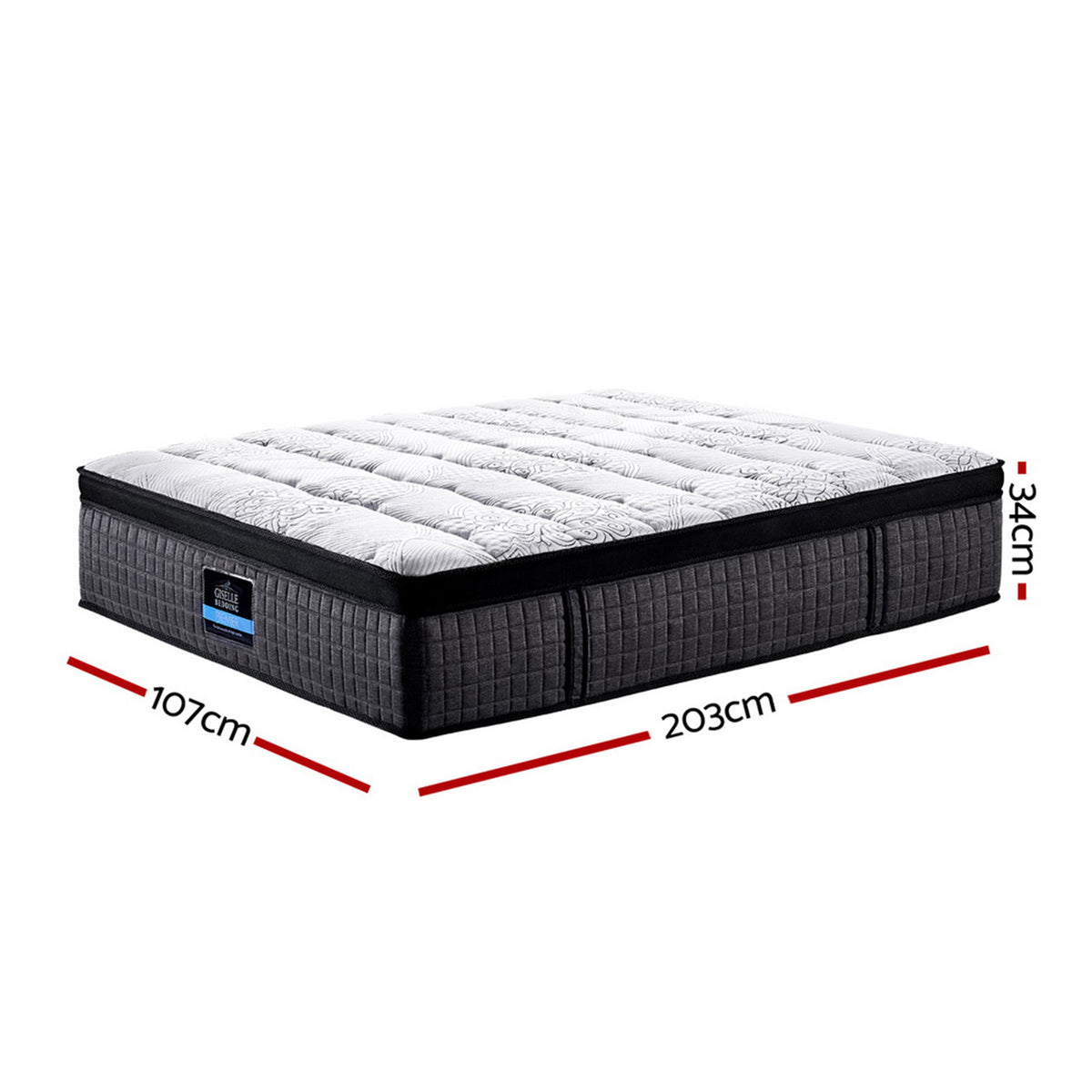 Giselle Bedding 34cm Mattress 9 Zone Latex Foam King Single