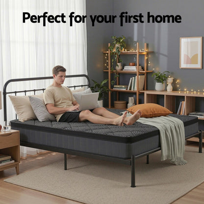 Giselle Bedding Queen Mattress 25cm Pocket Spring Latex Euro Top Medium Firm Bed