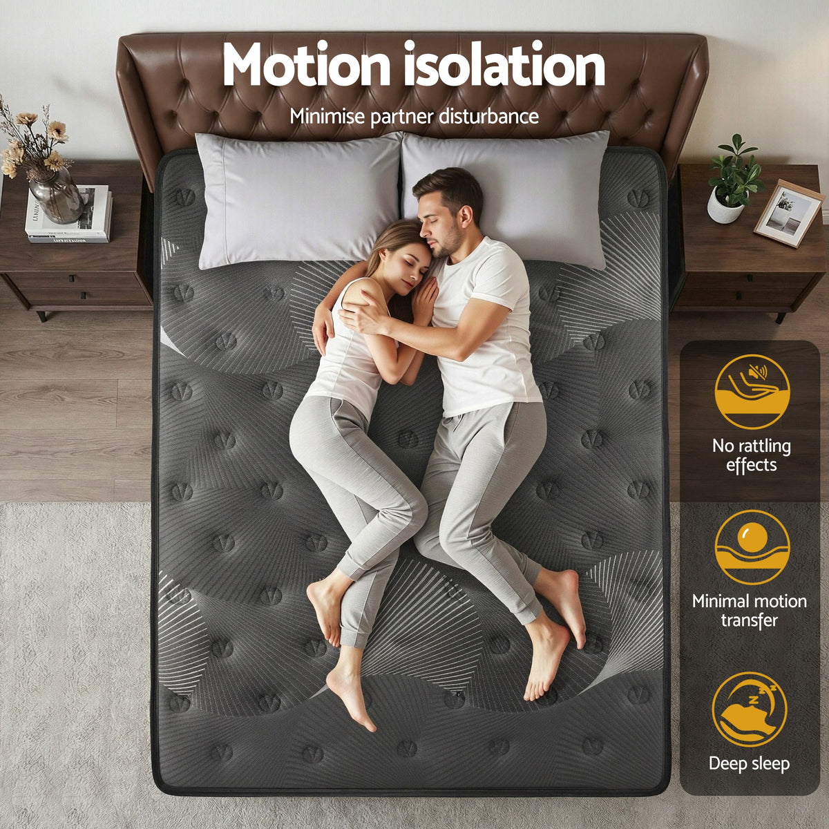 Giselle Bedding Double Mattress 35cm Euro Top with Graphene Cooling Comfort Medium Firm