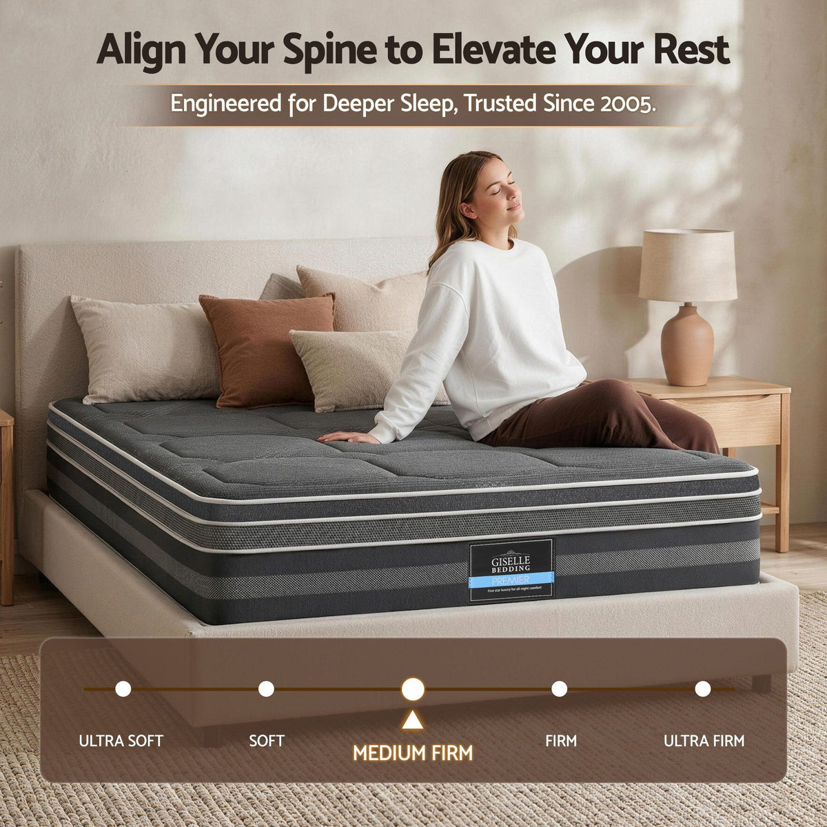 Giselle Mattress 35cm Hybrid Pocket Spring Euro Top Queen