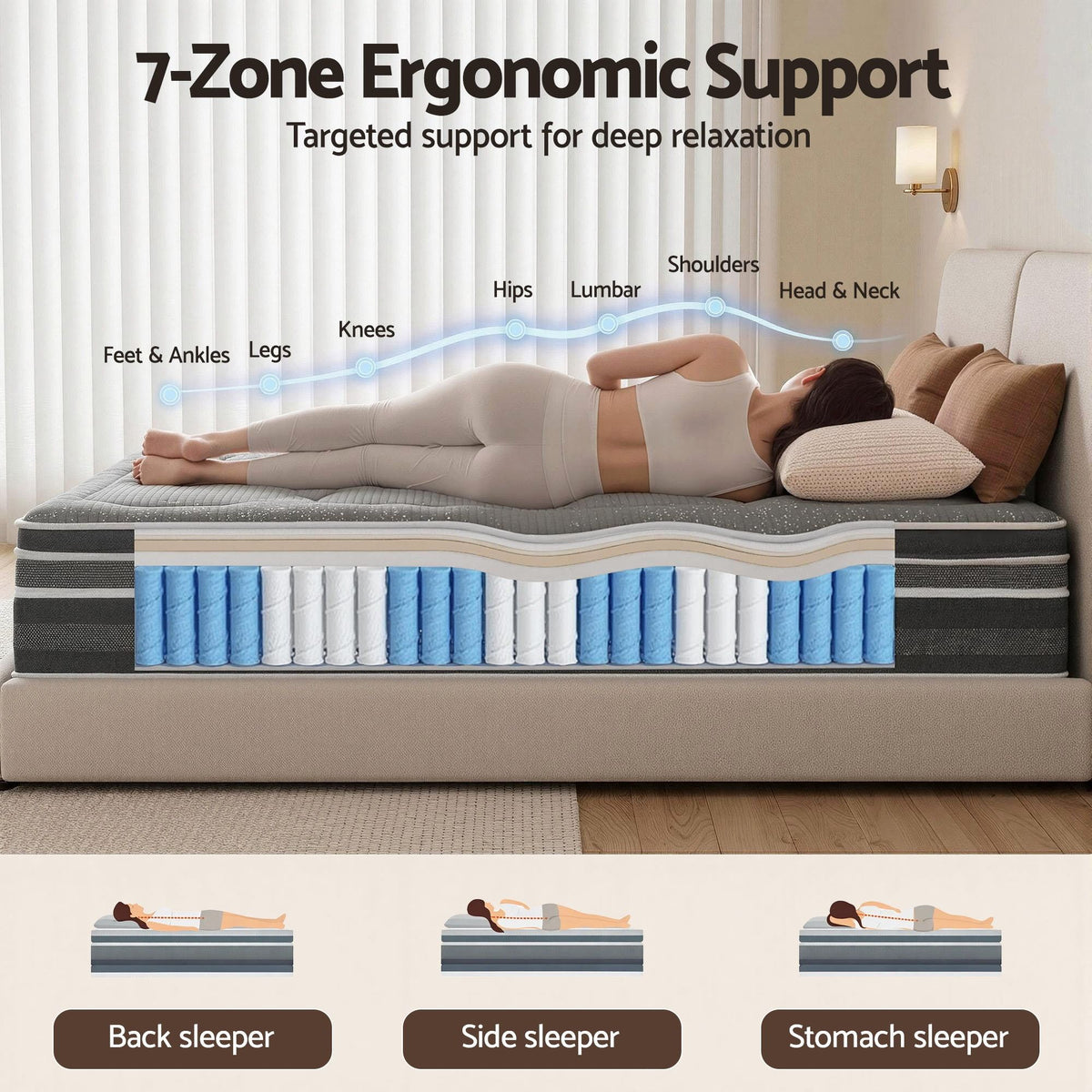 Giselle Mattress 35cm Hybrid Pocket Spring Euro Top Queen