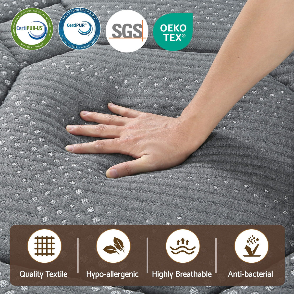 Giselle Mattress 35cm Hybrid Pocket Spring Euro Top Queen