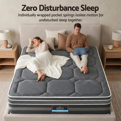 Giselle Mattress 35cm Hybrid Pocket Spring Euro Top Queen