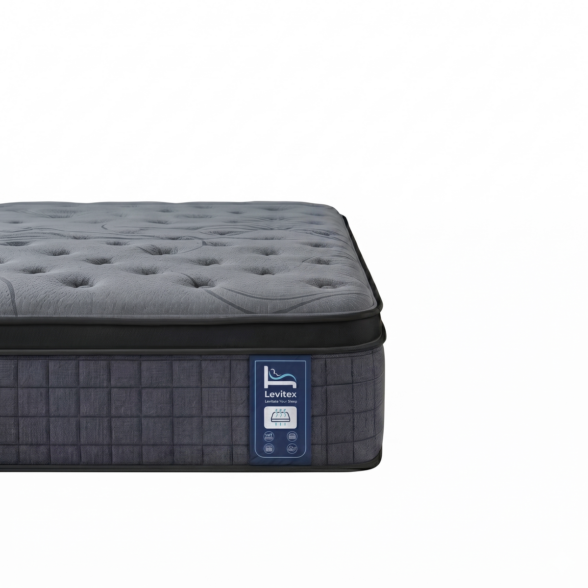 Levitex 33 cm Mattress 8.0 Extra Firm 7-Zone Pocket Spring Mattress with Dual-Row Edge Support & Breathable Knit Cover Double