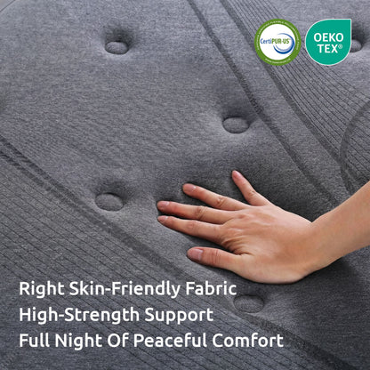 Levitex 33 cm Mattress 8.0 Extra Firm 7-Zone Pocket Spring Mattress with Dual-Row Edge Support & Breathable Knit Cover Single
