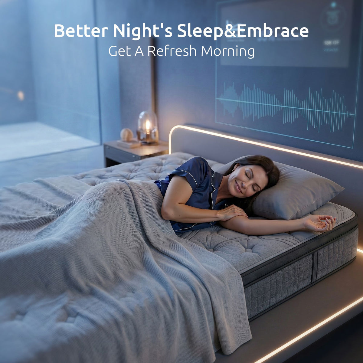 Levitex 33 cm Mattress 8.0 Extra Firm 7-Zone Pocket Spring Mattress with Dual-Row Edge Support & Breathable Knit Cover Single