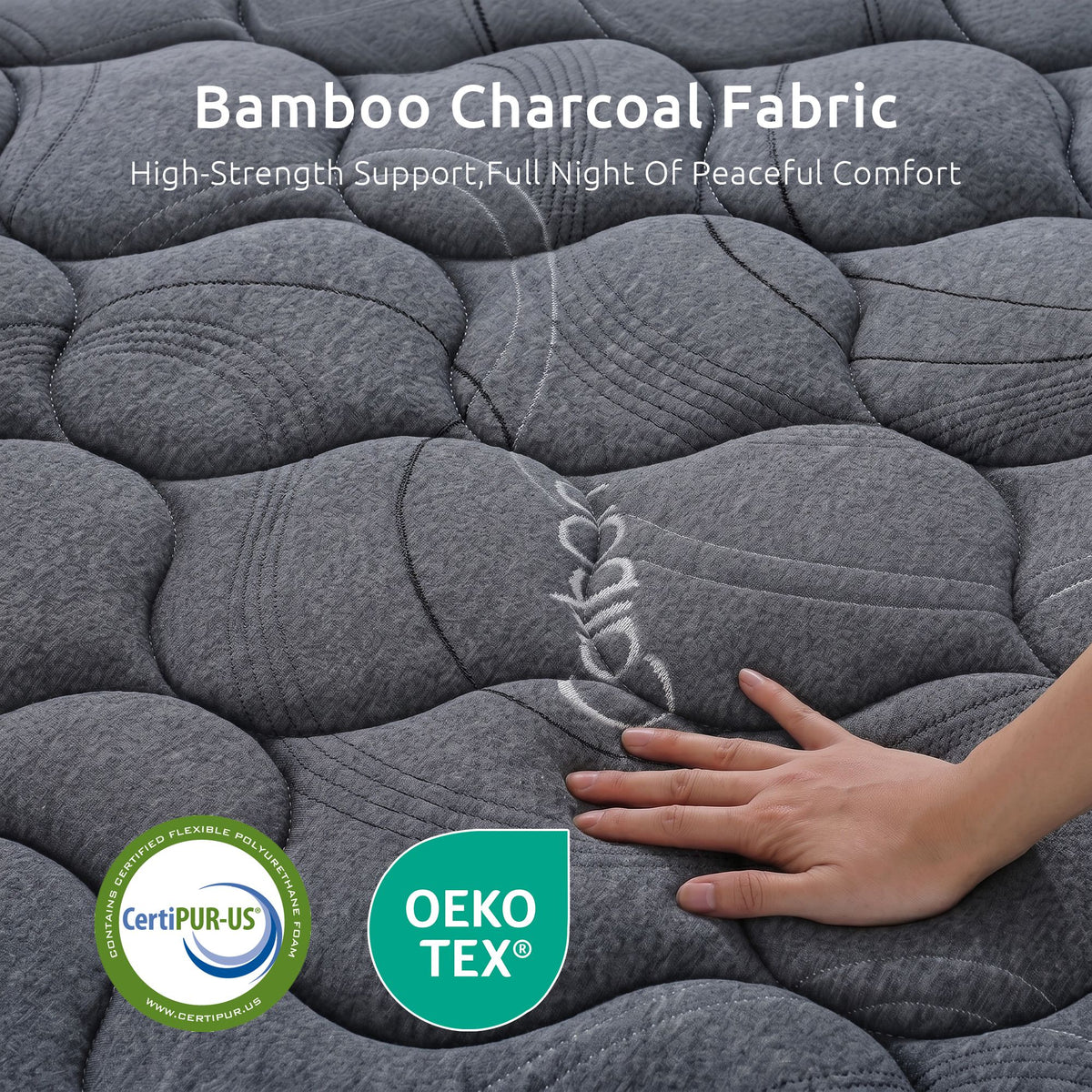 Levitex 25 cm Hybrid Pocket Spring Mattress Firm with 4cm Egg Crate Foam for Deep Sleep Bamboo Charcoal Fabric Single