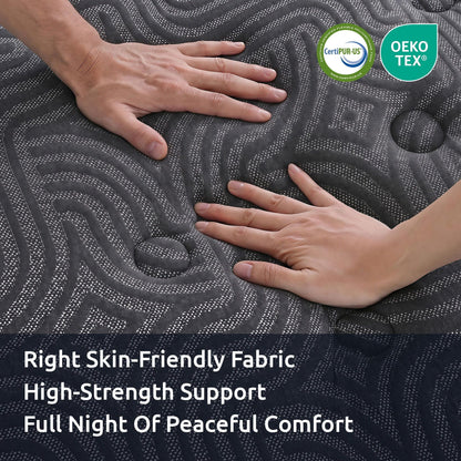 Levitex 34 cm Pocket Spring Mattress with Reinforced Edge Support & 5-Zone Pressure Relief Breathable Gel Memory Foam Hybrid Mattress for Back Pain king
