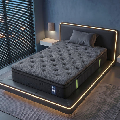 Levitex 34 cm Pocket Spring Mattress with Reinforced Edge Support & 5-Zone Pressure Relief Breathable Gel Memory Foam Hybrid Mattress for Back Pain ‌King Single
