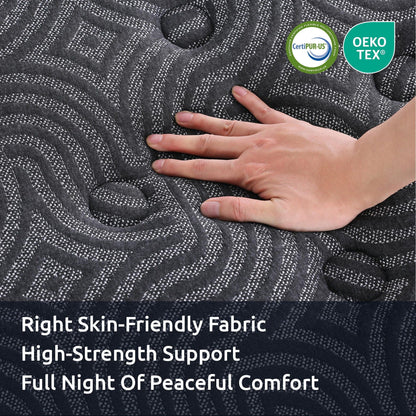 Levitex 34 cm Pocket Spring Mattress with Reinforced Edge Support & 5-Zone Pressure Relief Breathable Gel Memory Foam Hybrid Mattress for Back Pain ‌King Single
