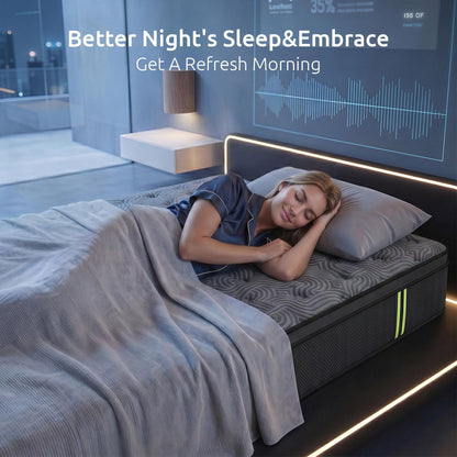 Levitex 34 cm Pocket Spring Mattress with Reinforced Edge Support & 5-Zone Pressure Relief Breathable Gel Memory Foam Hybrid Mattress for Back Pain ‌King Single