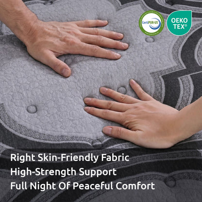 Levitex 5-Zone Pocket Spring Mattress with Latex & Memory Foam 7.5 Firm Hybrid Mattress for Extra Lumbar & Shoulder Support 34 cm Thickness Double