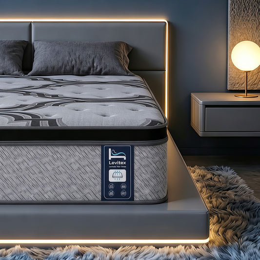 Levitex 5-Zone Pocket Spring Mattress with Latex & Memory Foam 7.5 Firm Hybrid Mattress for Extra Lumbar & Shoulder Support 34 cm Thickness Queen