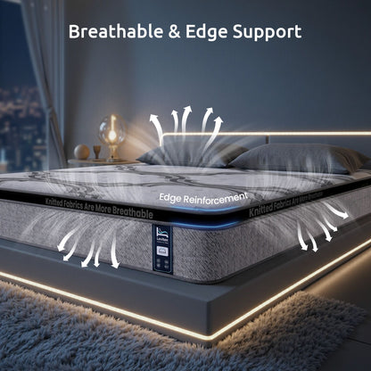 Levitex 5-Zone Pocket Spring Mattress with Latex & Memory Foam 7.5 Firm Hybrid Mattress for Extra Lumbar & Shoulder Support 34 cm Thickness Queen