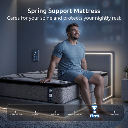 Levitex 5-Zone Pocket Spring Mattress with Latex & Memory Foam 7.5 Firm Hybrid Mattress for Extra Lumbar & Shoulder Support 34 cm Thickness Single