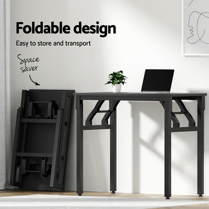 Artiss Computer Desk Mesh Office Chair Set Foldable Home Study Table Black