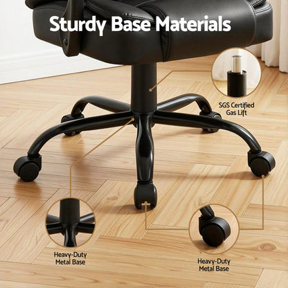Artiss Massage Office Chair Executive Computer Gaming Chairs Black PU Leather
