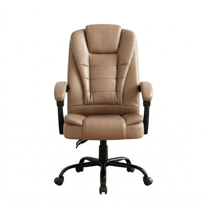 Artiss Massage Office Chair Executive Computer Gaming Chairs Brown PU Leather Espresso