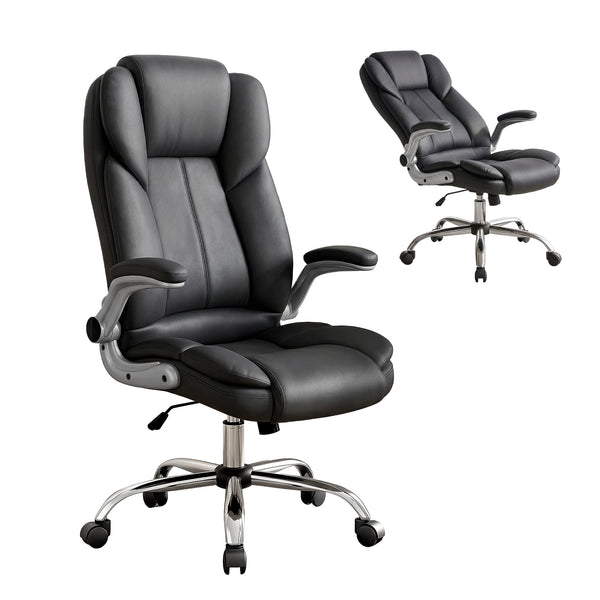 Artiss Executive Office Chair Leather Tilt Black