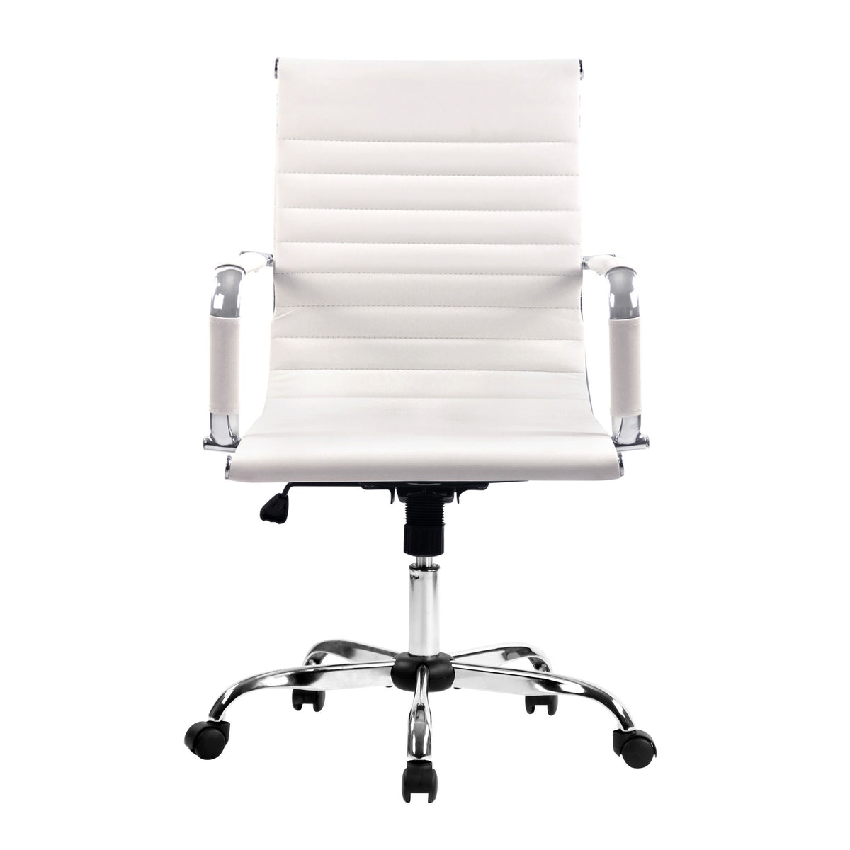 Artiss Office Chair Conference Chairs PU Leather Mid Back White