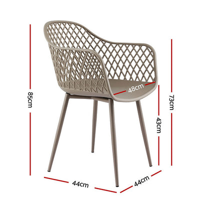 Gardeon 4PC Outdoor Dining Chairs PP Lounge Chair Patio Furniture Garden Coffee