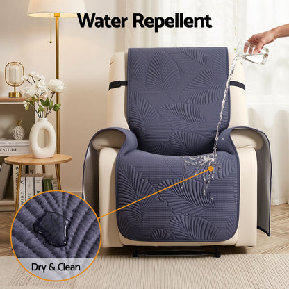 Artiss Quilted Recliner Chair Covers 100% Waterproof Recliner Slipcovers Grey
