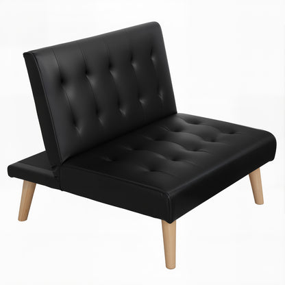 Artiss Sofa Bed Couch 1 Seater Lounge Fabric Black