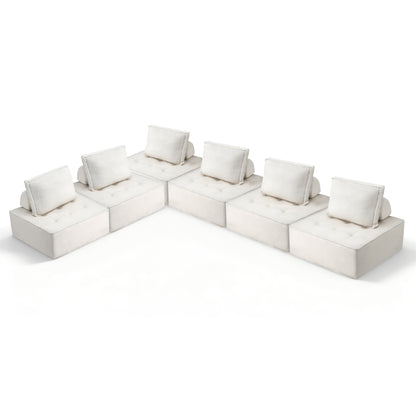 Artiss Floor Sofa Lounge Chair 6 Seater with Pillow