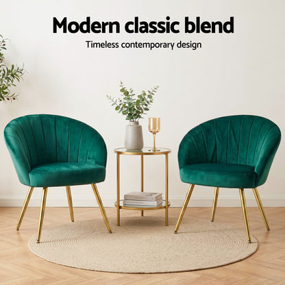 Artiss Armchair Velvet Green Eloise