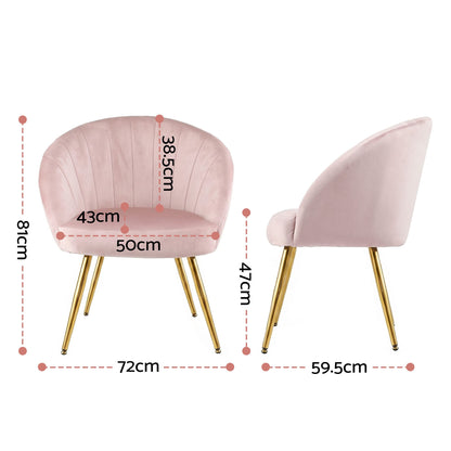 Artiss Armchair Velvet Pink Eloise