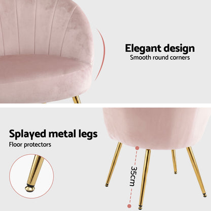 Artiss Armchair Velvet Pink Eloise
