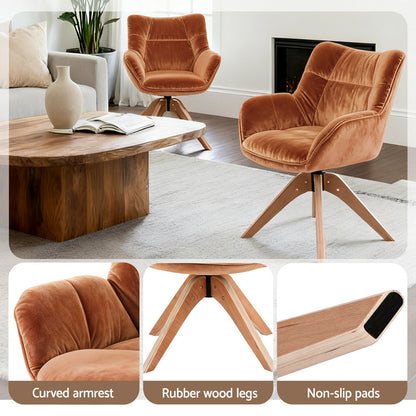 Artiss Swivel Chair Armchair Nursing Velvet Brown