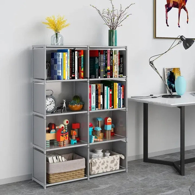 Hivvago 8 Grid Storage Rack Bookshelf Organizer Lightweight Durable Shelf