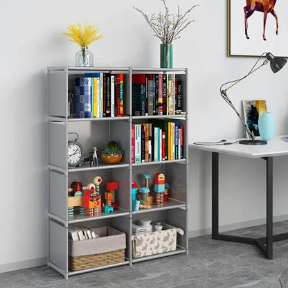 Hivvago 8 Grid Storage Rack Bookshelf Organizer Lightweight Durable Shelf