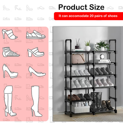 Hivvago 6 Tiers Shoe Rack Storage Organizer Shelf Adjustable Space Saver